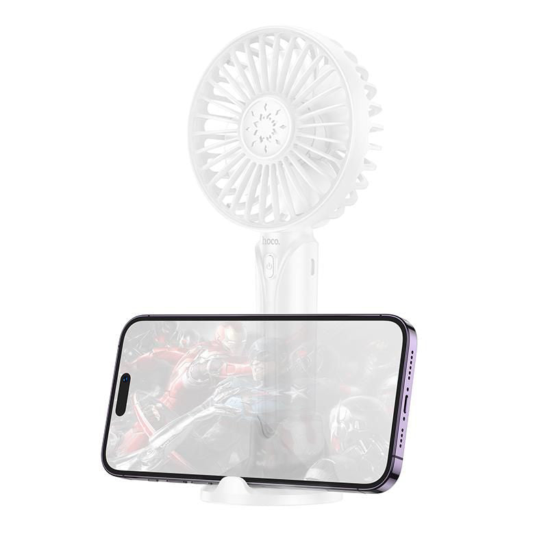 Hoco Df07 Mini Handheld Fan With Phone Holder Hoco Df07 Mini Handheld Fan With Phone Holder